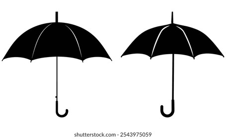 Umbrella Silhouette Vector Art Simple Design for Weather and Protection Themes