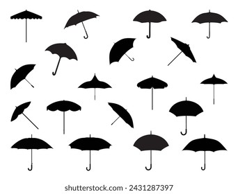 Umbrella silhouette vector art white background