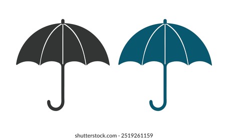 Umbrella silhouette vector illustration art design. Umbrella logo icon image template set.