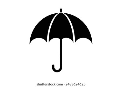 Umbrella silhouette vector with white background