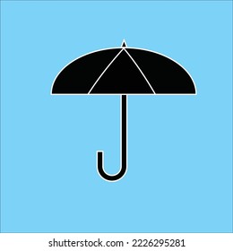 umbrella silluet flat icon simetris