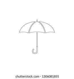 umbrella. simple flat vector icon illustration. outline line symbol - editable stroke