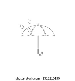 Umbrella. simple flat vector icon illustration. outline line symbol - editable stroke