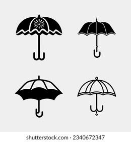 Umbrella simple icon set. Umbrella. Vector illustration