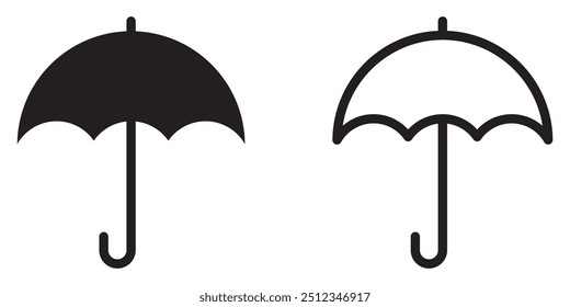 Conjunto de iconos simples de paraguas. Paraguas. Icono de paraguas. Ilustración vectorial.