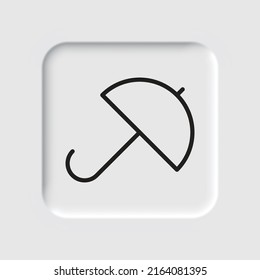 Umbrella simple icon vector. Flat design. Neumorphism design.ai