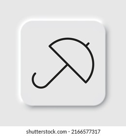Umbrella simple icon vector. Flat design. Neumorphism design.ai