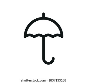 Regenschirm. Einfache lineare Zeichnung. Logo-Symbol
