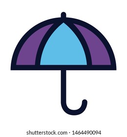 Umbrella. Simple Vector Color Icon.
