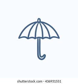 Icono de boceto de paraguas para web, móviles e infografías. Icono de paraguas dibujado a mano. Icono del vector del paraguas. Icono del paraguas aislado en fondo blanco.