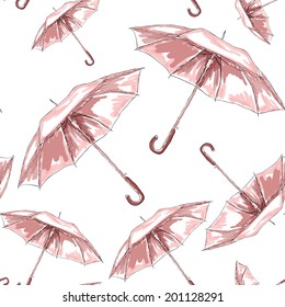 Umbrella sketch pattern for textile design.