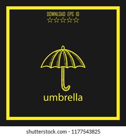 umbrella  sketch vector icon