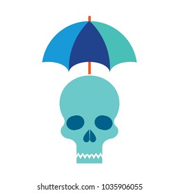 Umbrella Skull Logo Icon Design