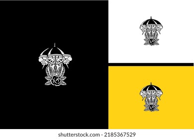 umbrella and skull vector black and white