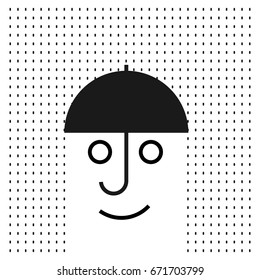 umbrella smile vector icon