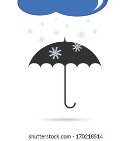 umbrella with snow color vector illustration