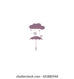 umbrella, snow, icon