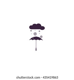 umbrella, snow, icon