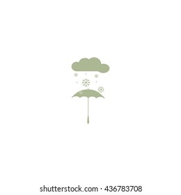 umbrella, snow, icon