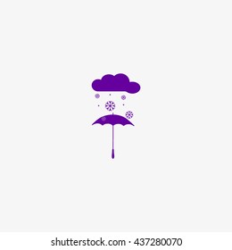 umbrella, snow, icon