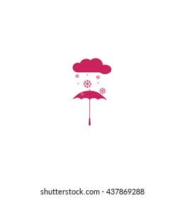 umbrella, snow, icon