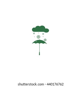 umbrella, snow, icon