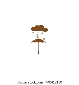 umbrella, snow, icon