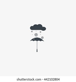 umbrella, snow, icon