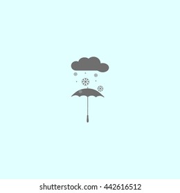 umbrella, snow, icon