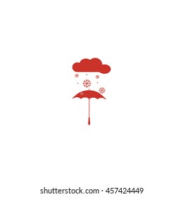 umbrella, snow, icon