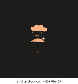 umbrella, snow, icon