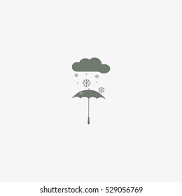 umbrella, snow, icon