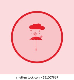 umbrella, snow, icon