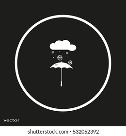 umbrella, snow, icon