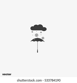 umbrella, snow, icon