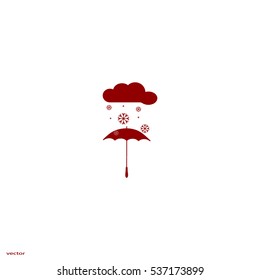 umbrella, snow, icon