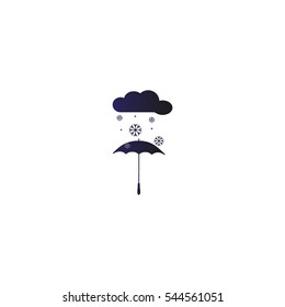 umbrella, snow, icon