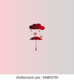 umbrella, snow, icon