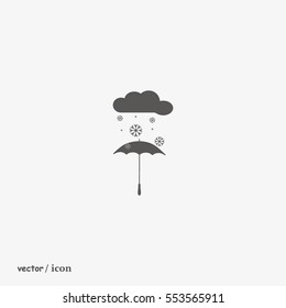 umbrella, snow, icon