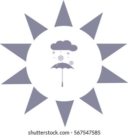 umbrella, snow, icon