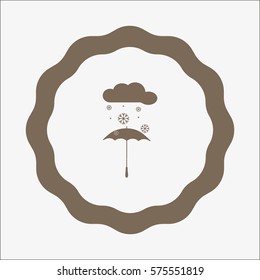 umbrella, snow, icon