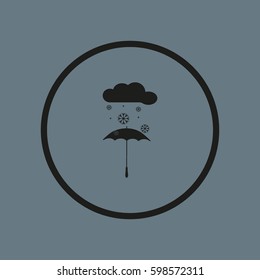 umbrella, snow, icon