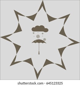 umbrella, snow, icon
