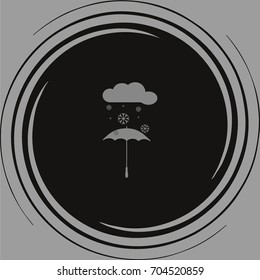 umbrella, snow, icon