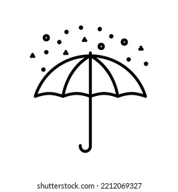 Umbrella snow icon for snowfall rain in black outline style