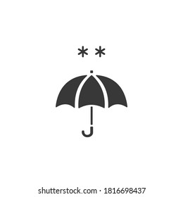 Paraguas y nieve suave. Icono aislado. Ilustración de vectores meteorológicos