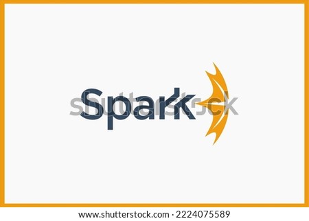 Umbrella and spark logo design