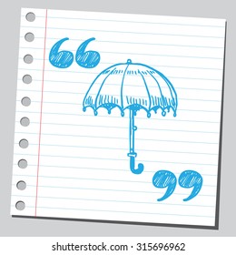 Umbrella in speech marks