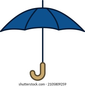Umbrella Spring Filled Outline Icon Vector