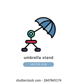 umbrella stand icon vector illustration. umbrella stand icon lineal color design.